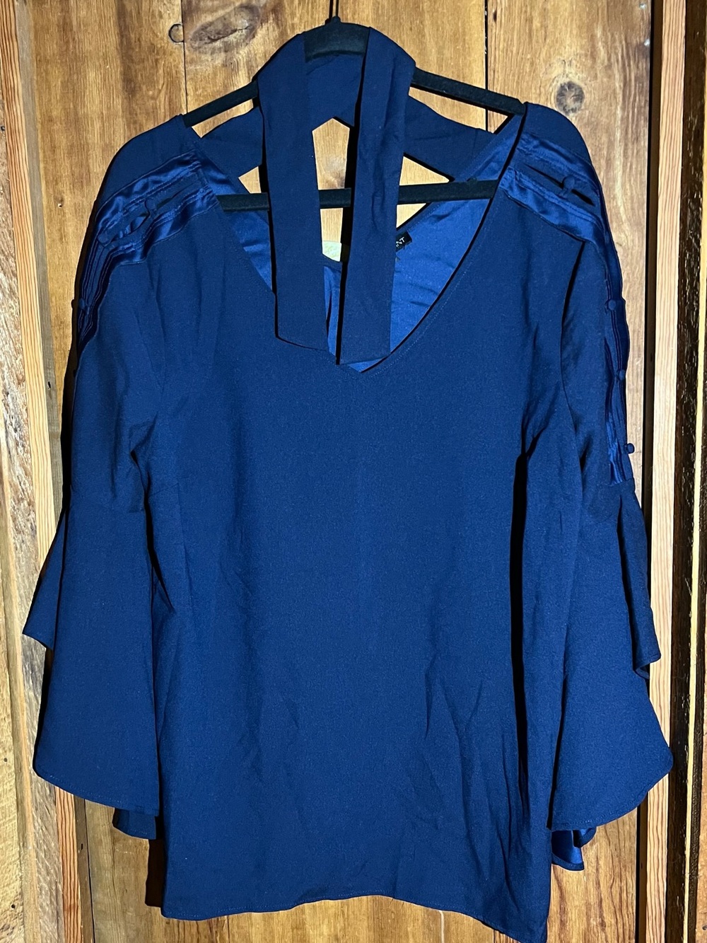Lane Bryant Navy V-Neck Blouse